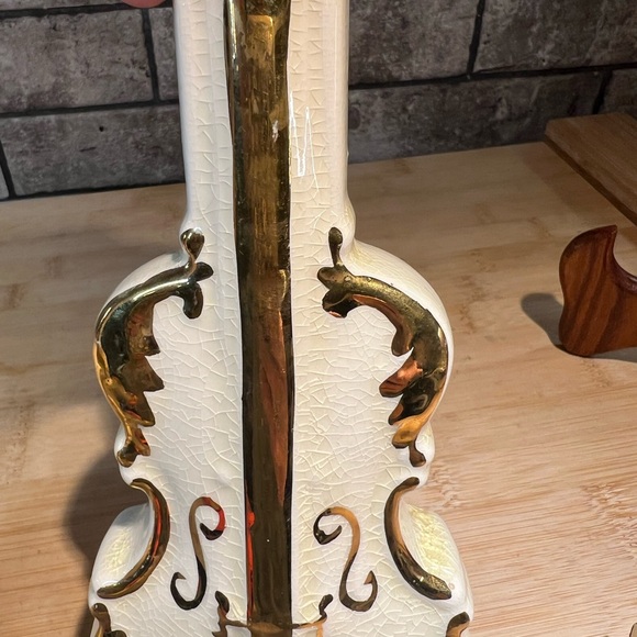 Pair of Vintage Goldra E. Palestine Mid-century Violin 9” Vases / Wall Pockets - Picture 11 of 13